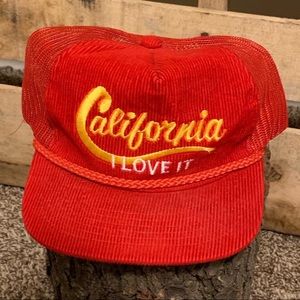 Vintage California red corduroy hat